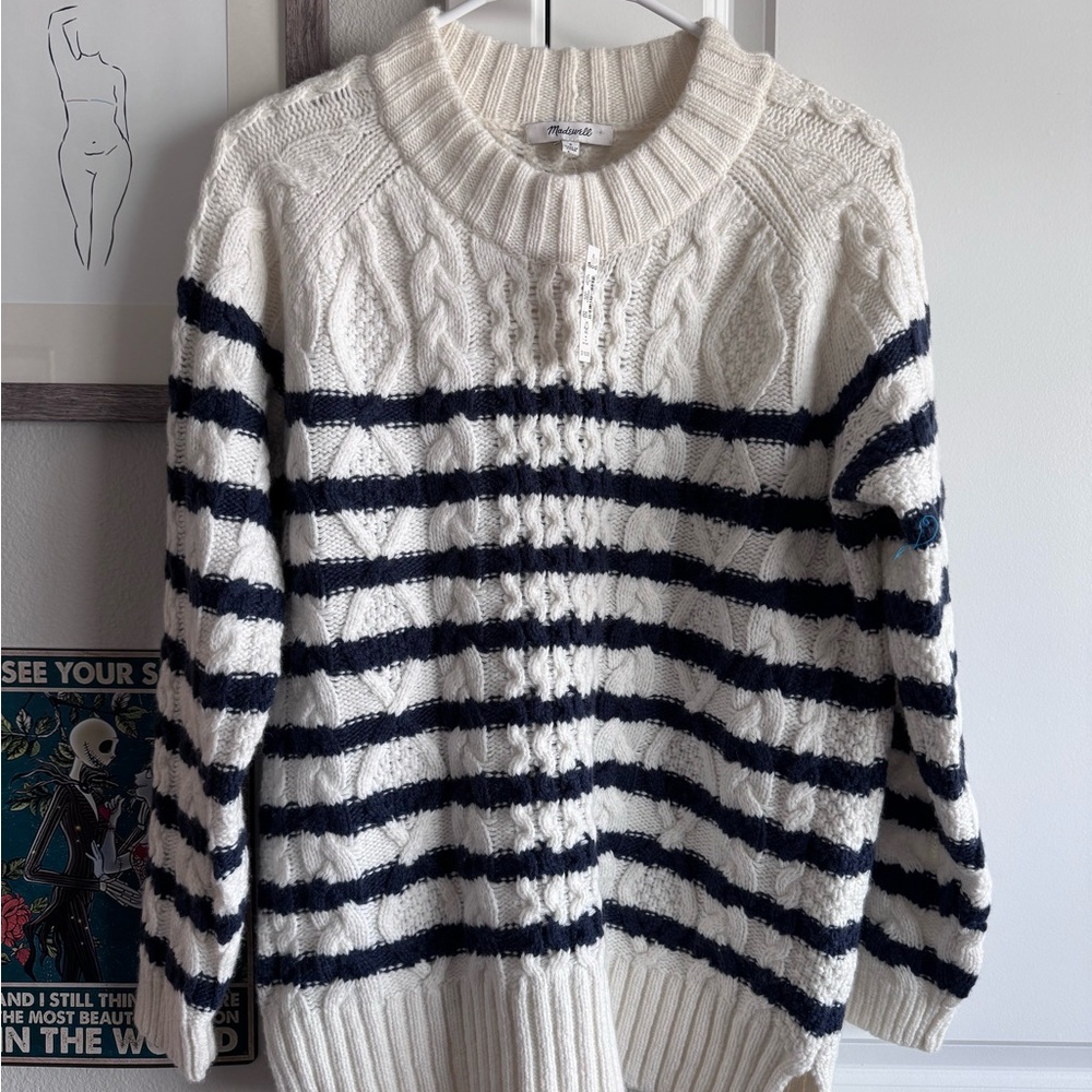 Madewell Linelle Cableknit Pullover Sweater Small / PTP:22